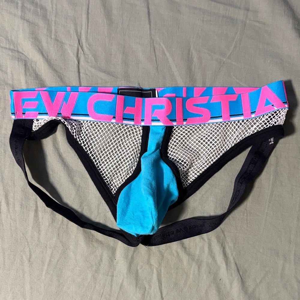 Andrew Christian Blue & Pink Mesh Jockstrap